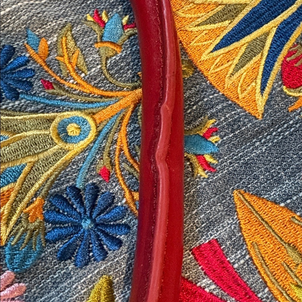 SHARIF denim and leather embroidered shoulder bag - Picture 4 of 10